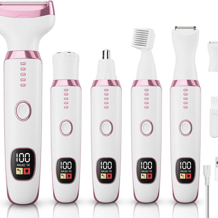 5 in 1 Electric Razor for Women Facial Eyebrow Nose Hair Bikini Trimmer