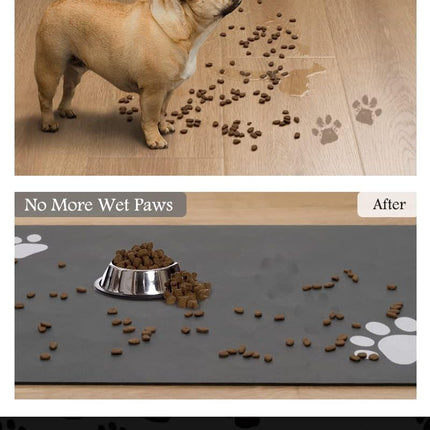 Absorbent Pet Feeding Mat – Quick Dry, No Stains, for Food & Water Bowls (12"x19")
