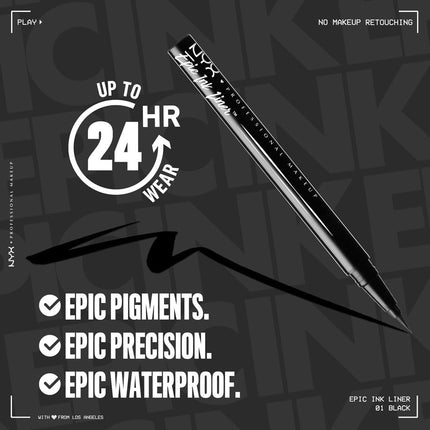 Epic Ink Waterproof Liquid Eyeliner in Black with Vegan Formula