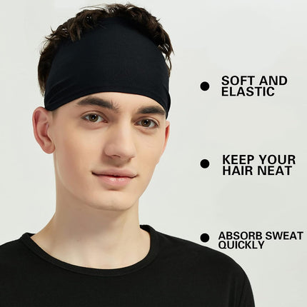5-Pack Sports Headbands for Men & Women, Sweat-Wicking Bands for Running Gym
