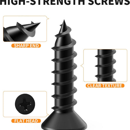 18PCS L Bracket Corner Braces – FATLODA Stainless Steel, Black, 1.57x1.57 in