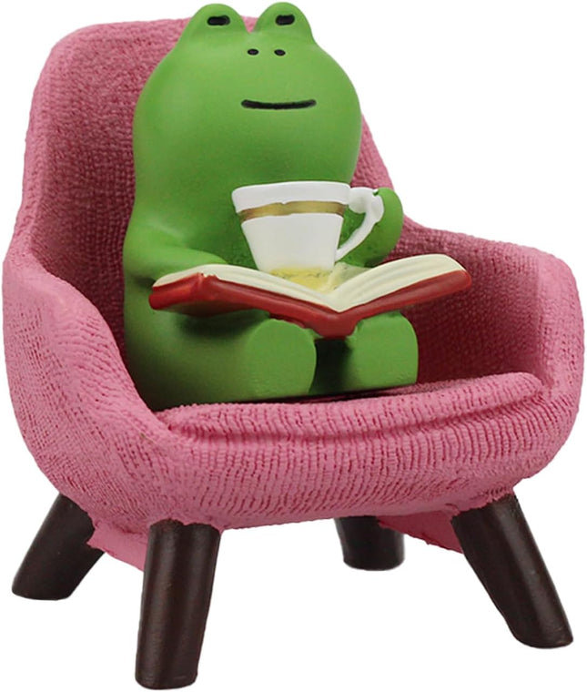 Miniature Frog Figurine – Cute Desk & Shelf Decoration, Pink Sofa Frog Gift