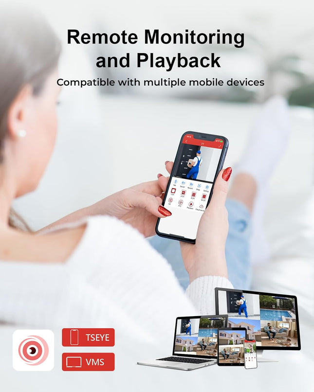 1080P Wired Security Camera System, 8CH DVR, 1TB HDD, 4x 5MP IP68 Cameras