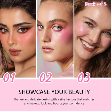 3Pcs Contour Blush Multiuse Sticks, Cream Bronzer Makeup Set, Vegan & Cruelty-Free