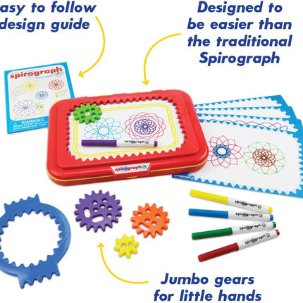 Jumbo Gears Spiral Drawing Art Kit Retro Design Toy for Kids Ages 3+