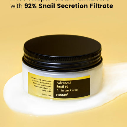Snail Mucin 92% Moisturizer – Lightweight Face Cream, 100g, All Skin Types