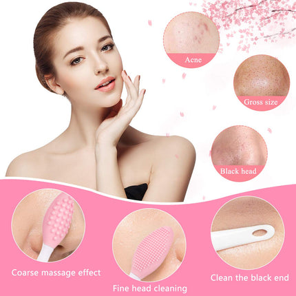 Silicone Face Scrubber Set 4PCS Exfoliating Lip & Facial Mask Brush Blackhead