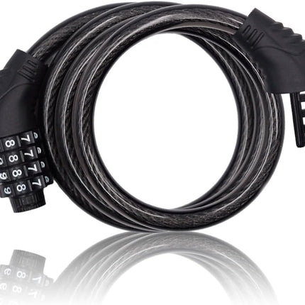 3-Foot Combination Bike Lock – 4-Digit Resettable Cable for Scooter & Bike
