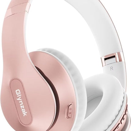 Bluetooth Over Ear Headphones 65H Playtime HiFi Stereo Foldable Rose Gold