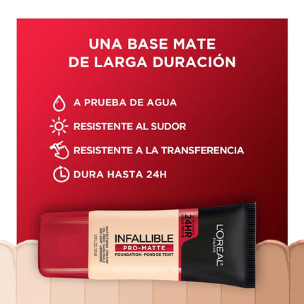 Infallible Pro Matte Liquid Foundation Shell Beige Longwear Makeup 1 fl oz