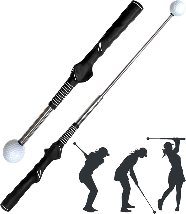Golf Grip Trainer – Retractable Swing Aid with Rhythm Click for Chipping & Full Swings