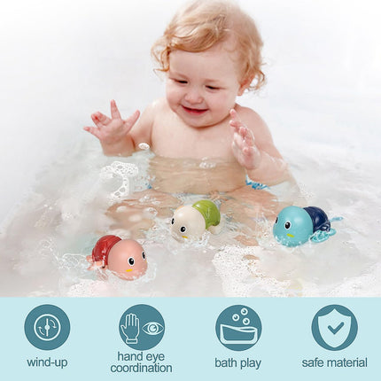 Swimming Turtle Bath Toys – Wind-Up Water Toys for Toddlers 1–4 (3 Pack)