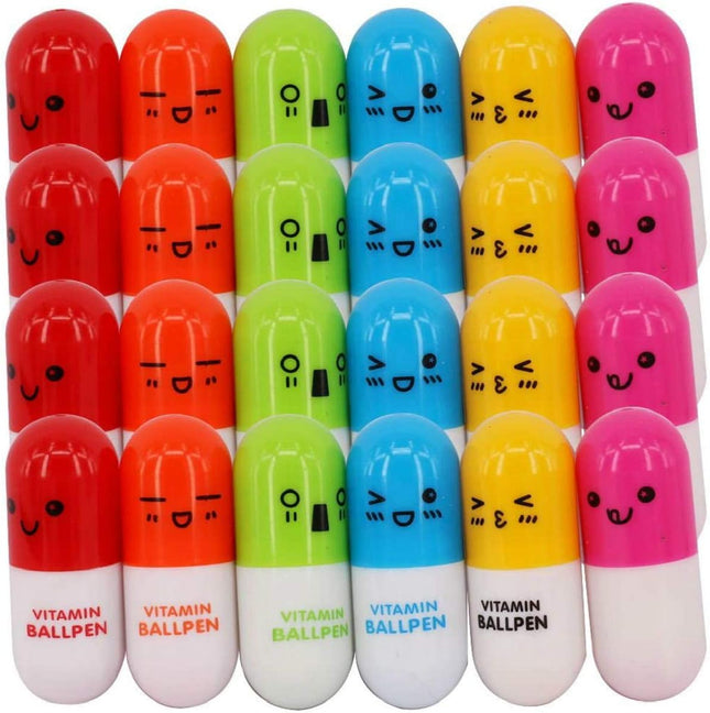 24 Pcs Nurse Pharmacy Pill Pens – Retractable Vitamin Capsule Pens for Office & Gifts