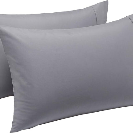 2-Pack Standard Pillowcases 20x30, Soft Lightweight Microfiber, Easy Care, Dark Gray