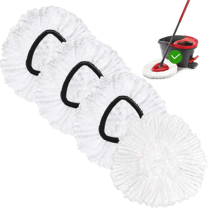 4 Pack Microfiber Spin Mop Replacement Heads, Deep Clean Washable Refills