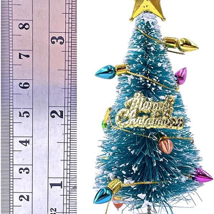 22 PCS Dollhouse Christmas Decorations Mini Tree Wreath Light String DIY