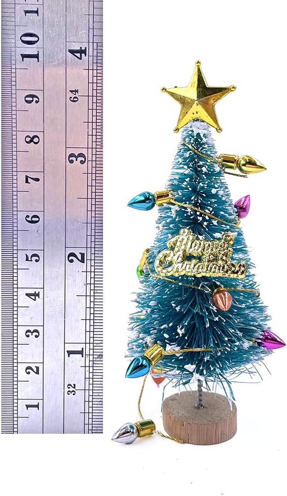 22 PCS Dollhouse Christmas Decorations Mini Tree Wreath Light String DIY