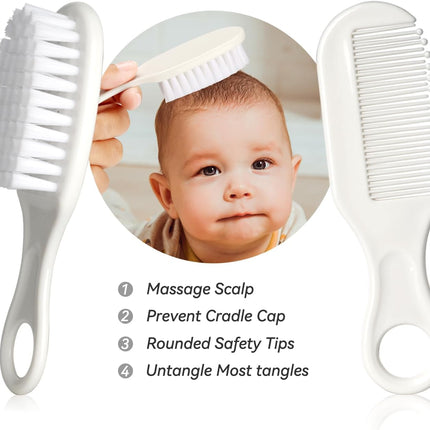 Baby Grooming Kit – Safety Hair Brush, Comb, Nail Clipper & Nasal Aspirator