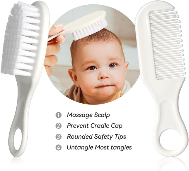 Baby Grooming Kit – Safety Hair Brush, Comb, Nail Clipper & Nasal Aspirator