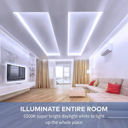 16.4ft Cool White LED Strip Lights 6500K 300 LEDs Dimmable with Control Box
