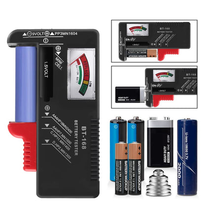 2Pcs Battery Tester Checker – Universal for AA, AAA, 9V, Button Cell, No Battery Needed