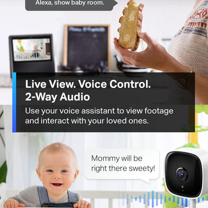 Tapo C100 1080P WiFi Security Camera Motion Detection 2 Way Audio Indoor