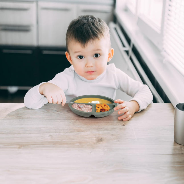 3 Silicone Suction Plates for Toddlers – Divided, Safe for Microwave & Dishwasher