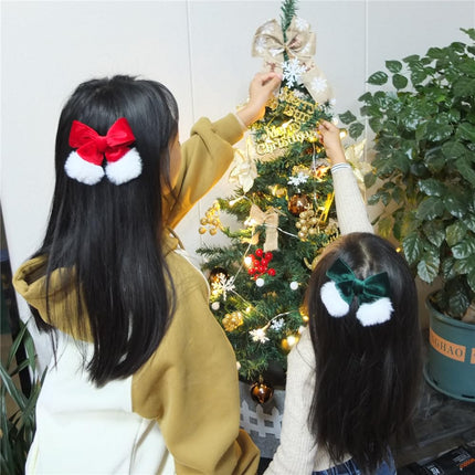 Holiday Velvet Bow Hair Clips – Xmas Red Green Plaid for Babies, Girls & Moms