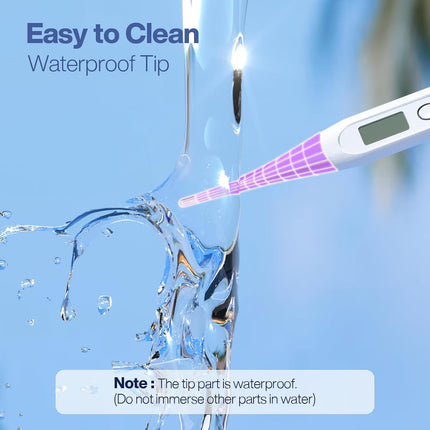 10-Second Oral Thermometer for Adults & Kids, Purple Digital Fever Alarm, Baby Safe