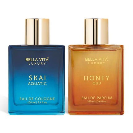 BellaVita SKAI Aquatic & Honey Oud Unisex Perfume Duo Set 2 x 100ml