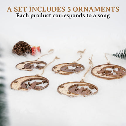 Christian Christmas Ornaments 5PCS – Nativity Decor for Tree, Windows & Gifts