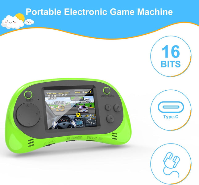 Kids Handheld Game Console – 220 Built-in Games, 2.5" IPS, Rechargeable