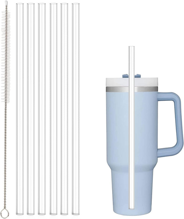 6-Pack Replacement Straws for Stanley 30oz & 40oz Tumblers with Brush