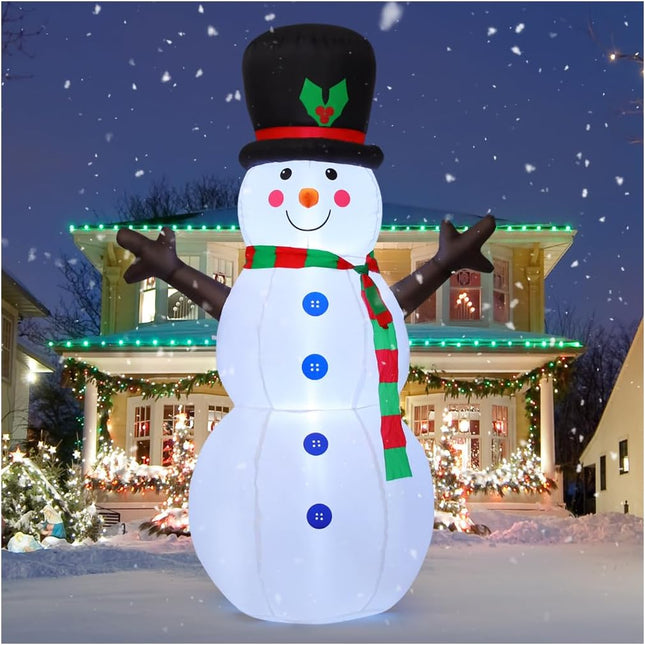 6 FT Blow-Up Snowman – Holiday Inflatable for Yard, Garden, or Party Use