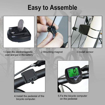 Wireless Bicycle Speedometer & Odometer – Waterproof LCD Bike Computer