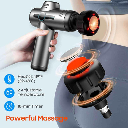 Mini Massage Gun with Heat Function for Full Body Muscle Relief & Relaxation