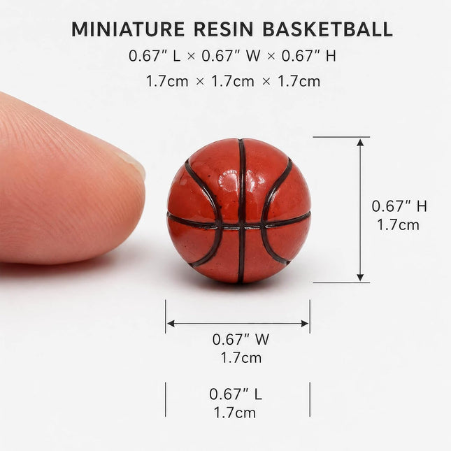 10 Piece Miniature Sports Ball Resin Set, Soccer or Basketball Decor for Models