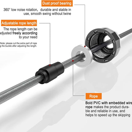 Jump Rope with Ball Bearings and Foam Handles for Aerobic Exercise