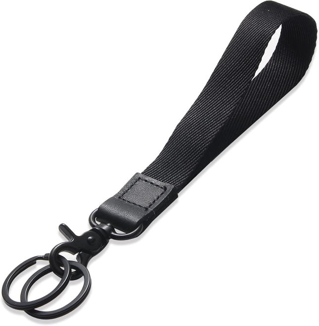 Black Wrist Lanyard Keychain Strap for Car Keys Men Women Key Holder