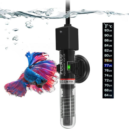 Small Fish Tank Heater – 25W Submersible for Betta Tanks, Preset 78℉
