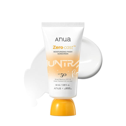 Zero-Cast Moisturizing Sunscreen SPF 50 1.69oz, Hyaluronic Acid Niacinamide Face Glow