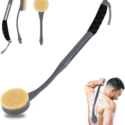 20.5" Long Handle Back Scrubber, Shower Body Brush for Deep Cleaning, Grey