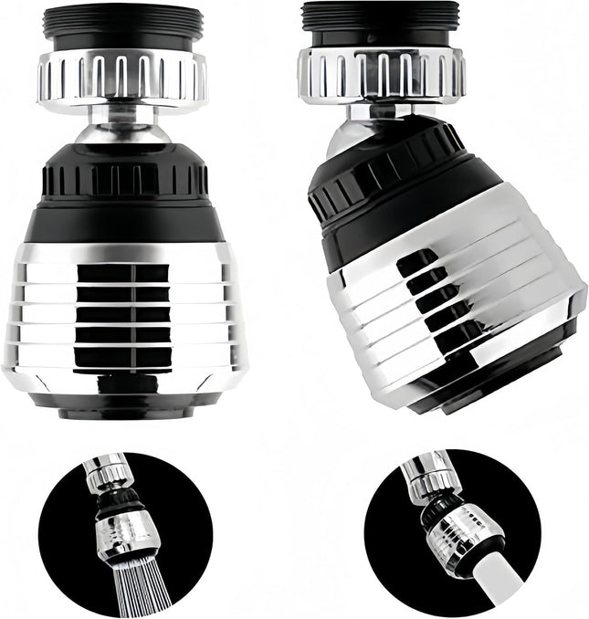 2-Pack 360° Swivel Faucet Aerators – Water-Saving Bubbler & Pressurized Faucet Filter