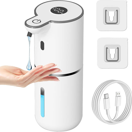 Touchless Automatic Soap Dispenser – USB Rechargeable, 6-Level, 380mL White