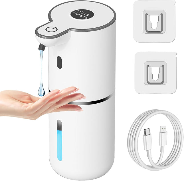 Touchless Automatic Soap Dispenser – USB Rechargeable, 6-Level, 380mL White