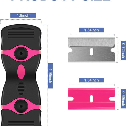 Razor Blade Scraper – Double Edged Tool with 10 Blades for Glass, Decals, Adhesive