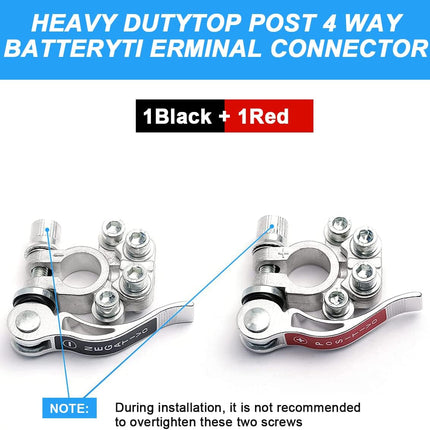 2PCS 4-Way Quick-Release Car Battery Terminal Connectors, SAE/JIS Type A