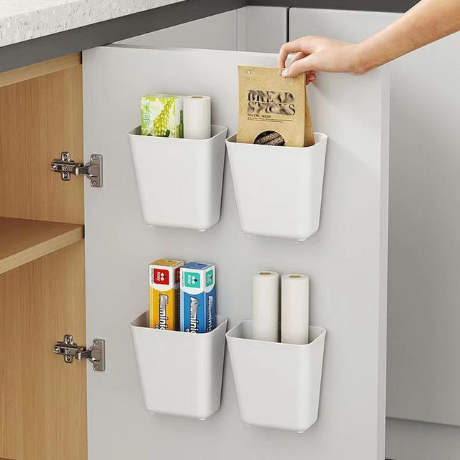 4-Piece Self-Adhesive Storage Boxes – Cabinet, Wardrobe & Fridge Organizer