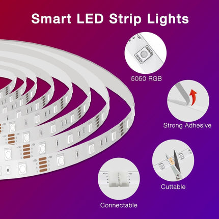 100ft Smart LED Light Strip Music Sync Lighting for Bedroom Home Decoration