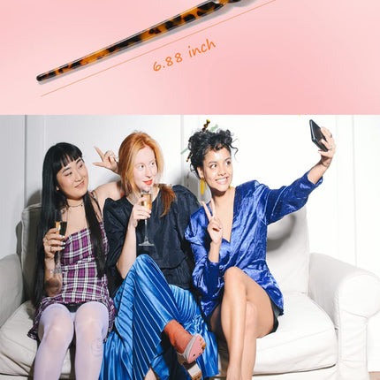 12PCS Acetate Hair Sticks, Tortoise Shell Chinese Hair Pins, 12 Unique Styles for Buns